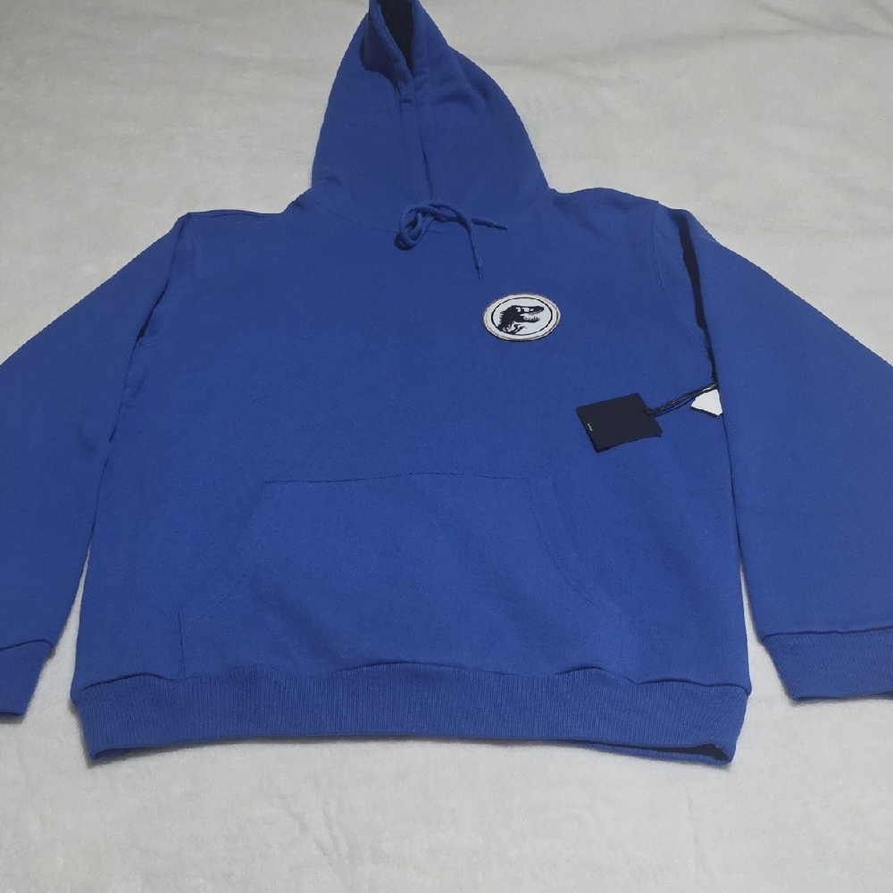 Universal Orlando Blue Hoodie with Logo Patch. Size L.